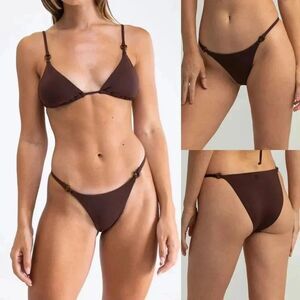Free People Rhythm Ring Itsy Bikini Bottoms in Chocolate Size XL NWT $50